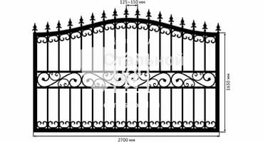 Забор сварной тип 5 (с коваными элементами)